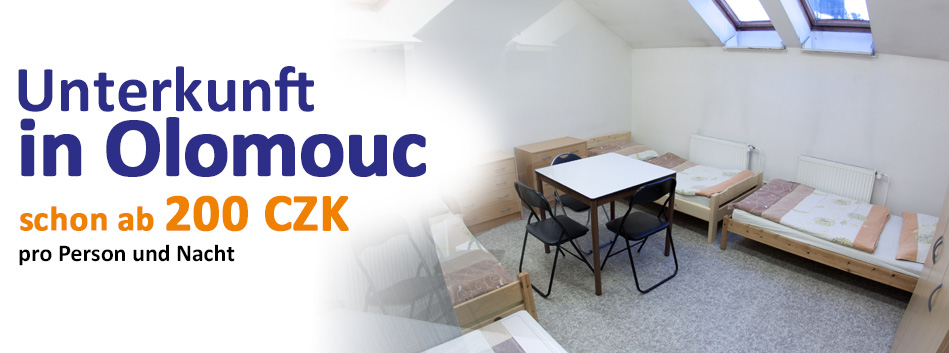 Unterkunft in Olomouc schon ab 139 CZK pro Person und Nacht