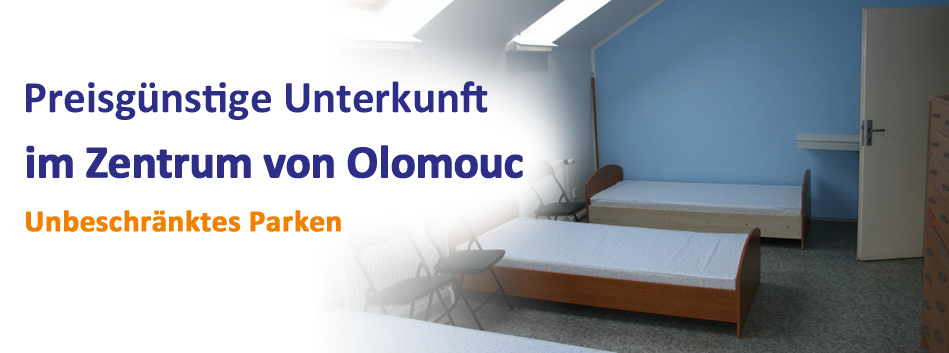 Preisgünstige Unterkunft im Zentrum von Olomouc Unbeschränktes Parken